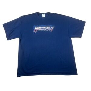 Gildan Martinsville Speedway Racing T-Shirt Mens 2XL Navy Blue Graphic